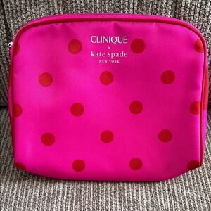 Clinique Kate Spade Pink Polka Dot Cosmetic Bag
